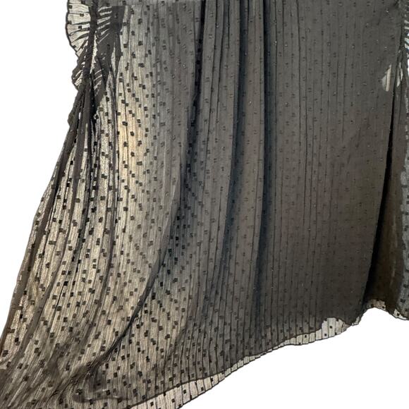 Adrianna Papell Women's Swiss Dot Pleated Sleeveless Blouse - Picture 6 of 14